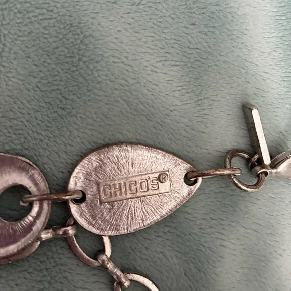 Chico’s Silver Metal Chain Belt Adjustable One Size - Picture 8 of 8